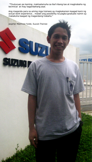 Jaspher Matthew Yulde, Suzuki Trainee